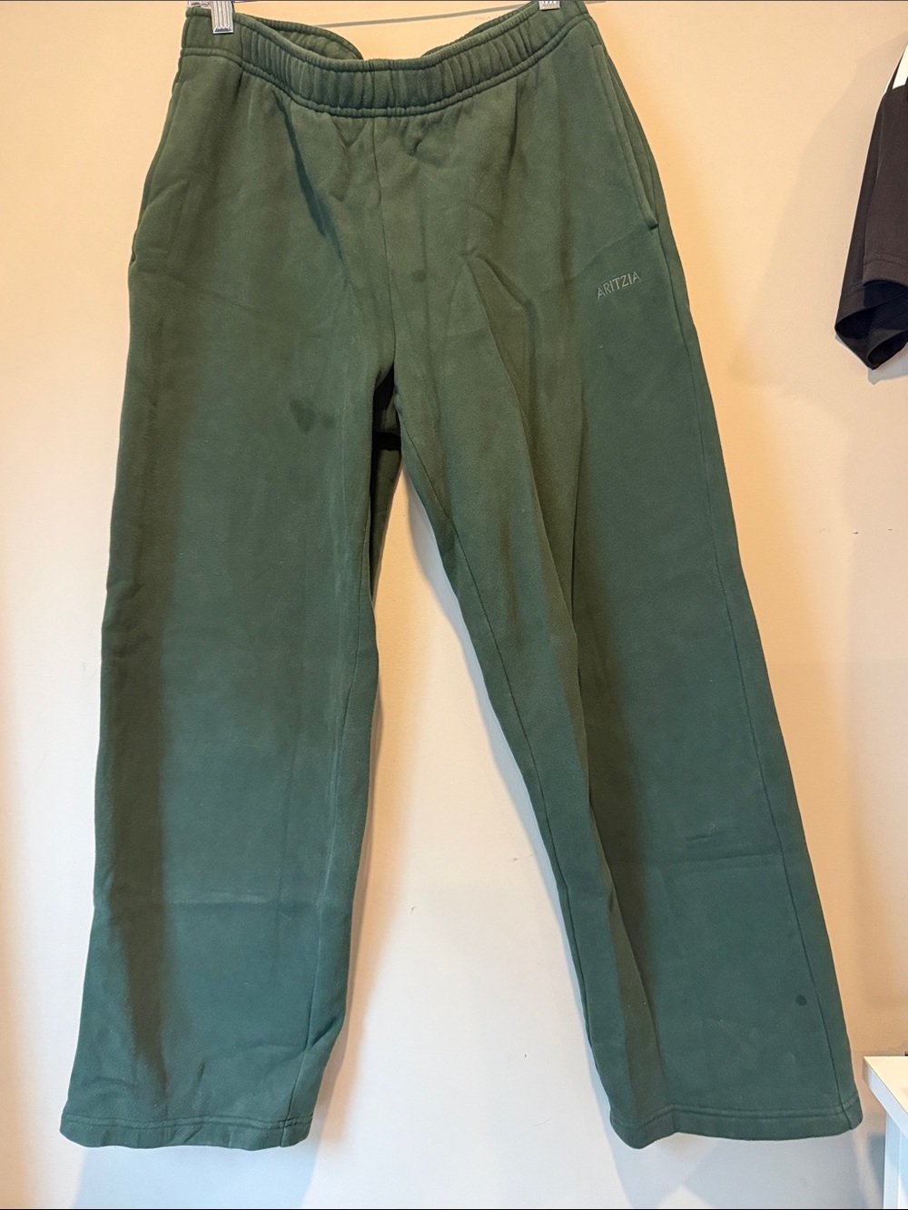 Aritzia Deep Green Fleece Track Pants